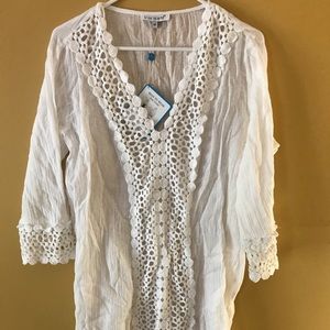 White swimsuit coverup